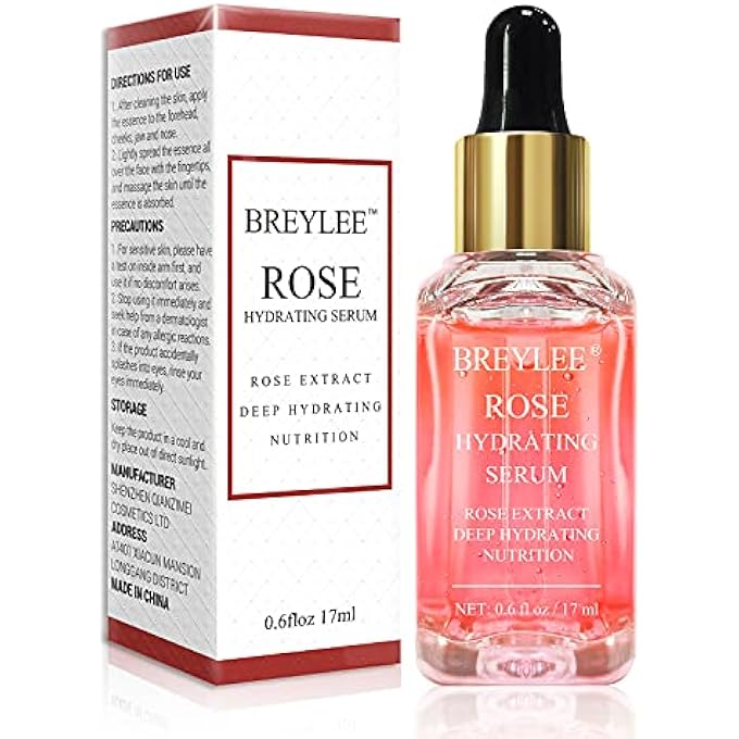 Breylee ROSE FACE SERUM, HYDRATING SERUM MOISTURIZING WITH HYALURONIC ACID ALCOHOL FREE FACIAL (17 ML, 0.6FL OZ) - Image 1